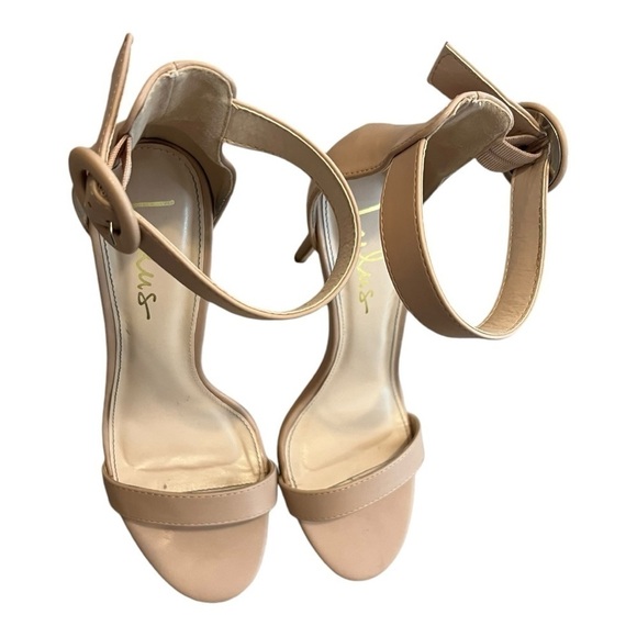 Lulu's Saylana Light Nude Ankle Strap Heels Women's Size 10 Stiletto Open Toe - Picture 5 of 9
